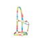 Weaver Equine Nylon Horse Halter in a vibrant rainbow gradient pattern. This adjustable horse halter is crafted from comfort double-ply webbing and features durable brass-plated hardware. Perfect for equestrian enthusiasts looking for colorful, high-quality horse tack, it includes an adjustable crown and a throat snap for a secure fit. A stylish and functional choice for daily use or training, showcasing your horse's unique personality.