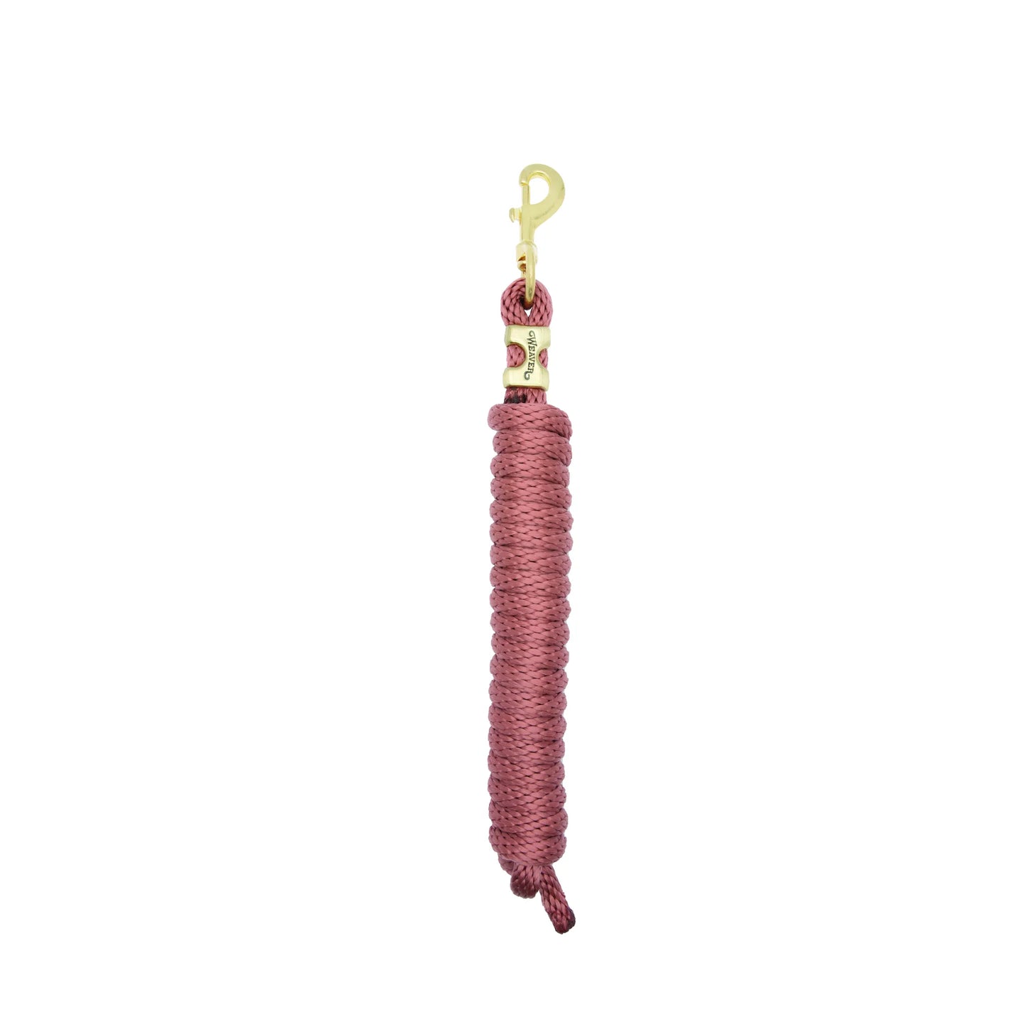Weaver Equine Performance Lead Rope in elegant dusty rose, featuring a soft braided rope for a comfortable grip and a durable solid brass snap for security. Ideal for training, leading, and daily horse care, this high-quality horse lead rope combines style and strength. A must-have equestrian accessory for any tack collection that offers long-lasting performance and a professional look.