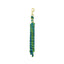 Weaver Equine Performance Lead Rope featuring a vibrant black, blue, and lime green braided design. This durable horse lead includes a high-quality solid brass bolt snap and a gold-tone branded band. Designed for comfort and strength, it's an essential piece of equestrian gear for daily horse handling and training.