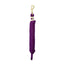 Weaver Equine Performance Lead Rope in a rich purple braided nylon. This high-quality equestrian essential features a durable brass bolt snap hook and a premium gold-toned Weaver branding band. Perfect for horse grooming, leading, and training, this lead rope combines reliability with a professional look for riders and horse owners.