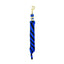 Weaver Equine Performance Lead Rope in a vibrant blue and black braided spiral. This durable horse lead rope features high-quality construction and a solid brass-finished snap hook for secure handling. Ideal for equestrian use, training, and daily horse care, combining a comfortable grip with professional-grade performance.