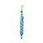 Weaver Equine Performance Lead Rope in a vibrant purple, blue, and lime green braided pattern. This 8-foot horse lead features a soft comfort grip and a durable brass-colored quick halter attachment snap. Perfect for horse owners seeking stylish and high-quality equestrian gear, this durable braided rope is ideal for daily leading and training. Add a pop of neon color to your horse tack collection with this performance lead.