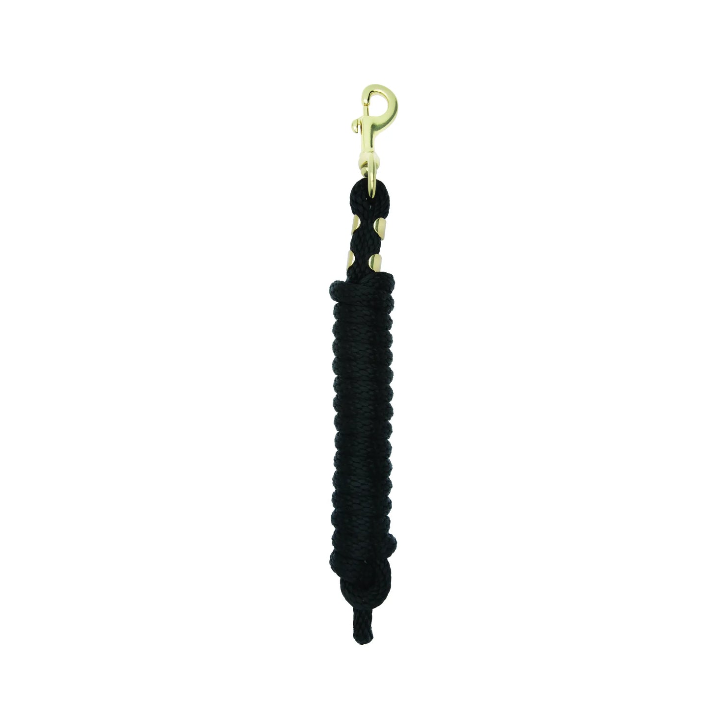 Weaver Equine Performance Lead Rope in classic black, featuring an 8-foot soft comfort grip braided design. This durable horse lead rope includes a high-quality brass quick halter attachment bolt snap, perfect for daily equestrian use, training, and horse handling.