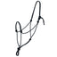 Black Weaver Equine Silvertip Transition Rope Halter featuring a sliding metal ring for enhanced communication and training response. This professional-grade horse halter is hand-tied with durable rope, including precision knots and an adjustable crown piece. Ideal for groundwork and horse training, this high-quality equestrian tack provides clear signals and reliable control, making it an essential piece of equipment for horse owners and trainers.