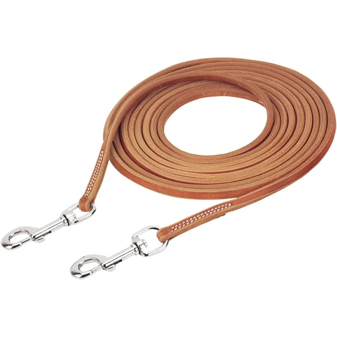Weaver Leather 3/8" x 15' Complete Draw Rein - Russet Leather Training Aid
