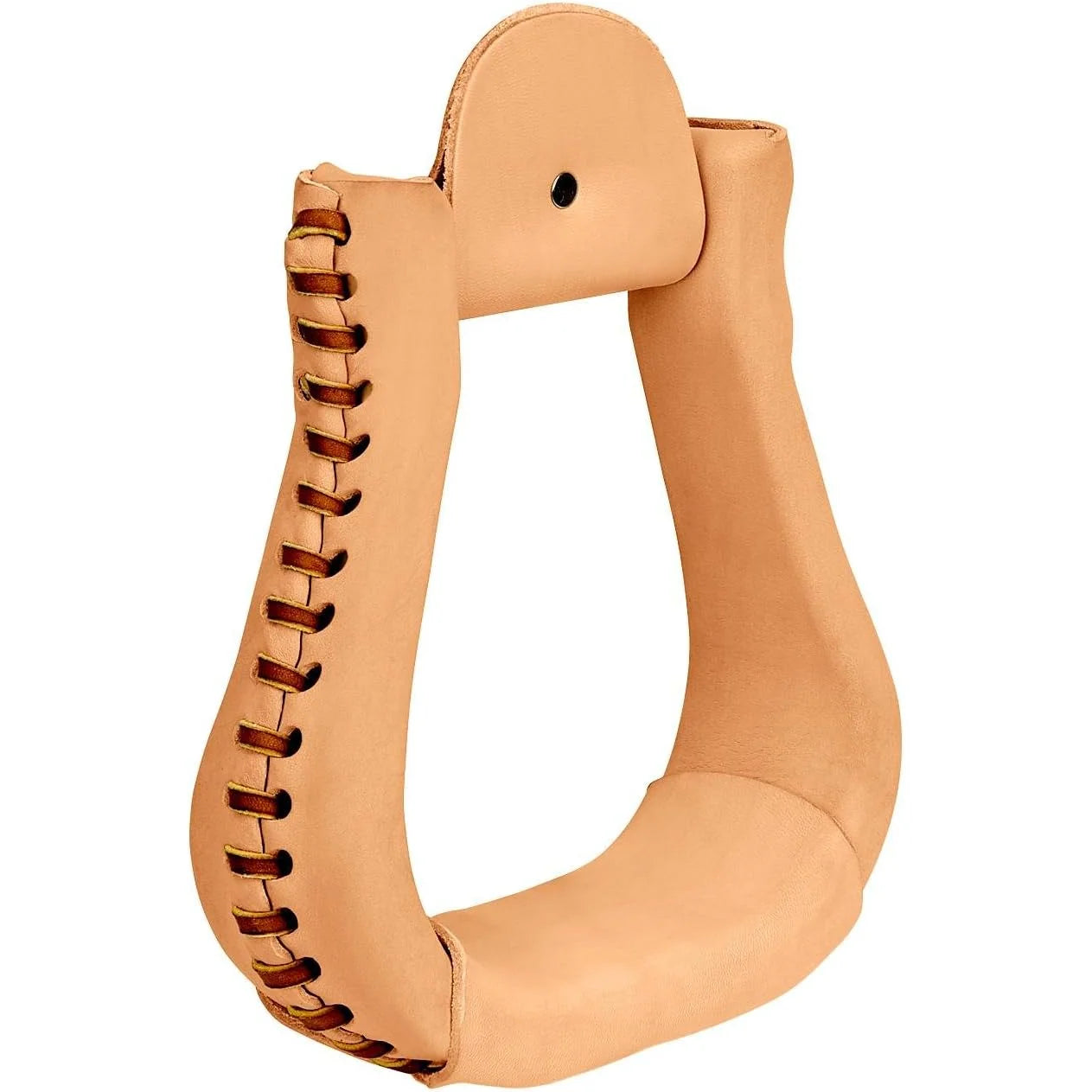 Weaver Leather 3" Natural Leather Covered Bell Stirrups - Western Saddle Stirrups