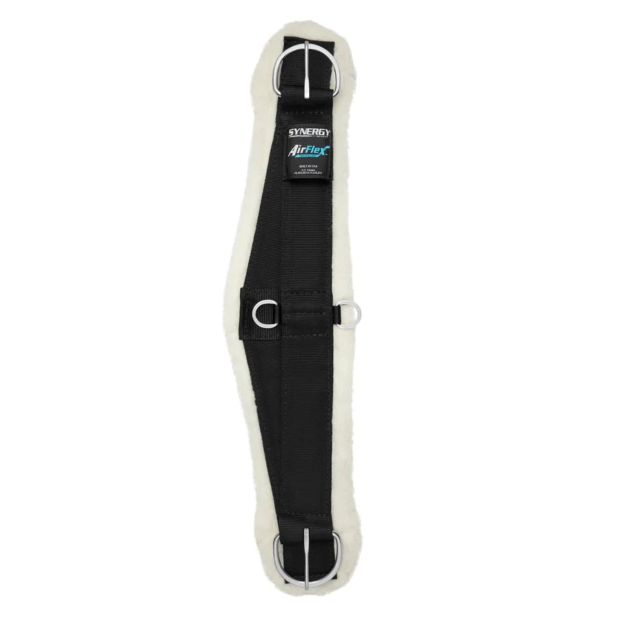 Weaver Leather AirFlex Straight Cinch with Fleece Lining - Black - Multiple Sizes