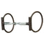 Weaver Leather All Purpose Offset Dee Bit featuring an antiqued finish and 5" stainless steel jointed mouthpiece. The dark brown D-rings offer lateral stability and refined control, making it a versatile choice for horse training or everyday riding across various disciplines. This high-quality equestrian bit combines classic style with durable functionality for effective communication and comfort.
