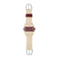 Weaver Leather Alpaca Cinch featuring natural off-white braided cords and premium burgundy leather reinforcements. This high-quality horse girth includes stainless steel buckles with floral engraving and a wide center plate for even pressure distribution. Designed for western saddles, it features a center leather strap with D-rings for easy attachment. Durable and comfortable horse tack ideal for performance or trail riding.