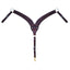 Weaver Leather Basin Cowboy Collection Roper Breast Collar in rich brown leather with textured diamond-patterned accents and white contrast stitching. This durable western horse tack features high-quality stainless steel hardware, adjustable tug straps, and a brass snap hook for a secure fit. A stylish and functional choice for roping, ranch work, and trail riding.