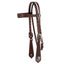 Weaver Leather Basin Cowboy Working Browband Headstall - Durable Brown Harness Leather