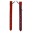 Weaver Leather Billets for Western horse saddles, shown in rich chestnut and mahogany leather. These durable equestrian straps feature high-quality reinforced stitching, multiple adjustment holes, and secure leather ties at the top. Designed for reliability and strength, these tapered billets are essential saddle accessories for any rider's tack room, offering a professional look and long-lasting performance.