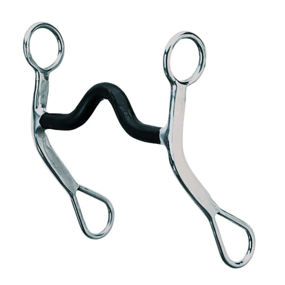 Weaver Leather horse bit featuring a 5-inch sweet iron port mouthpiece and 6-inch stainless steel swept-back cheeks. The dark sweet iron encourages salivation for a soft mouth, while the high port design provides tongue relief. A professional-grade western curb bit ideal for training and performance, combining durable equestrian hardware with effective leverage for refined communication.