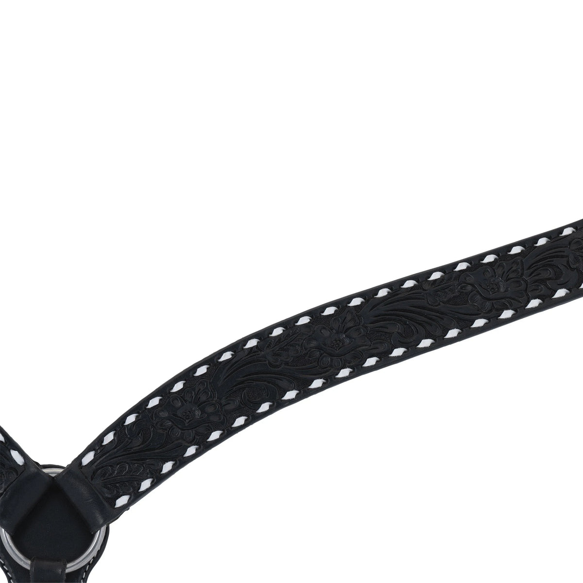 Weaver Leather Black Leather Floral Buckstitch Contoured Breast Collar