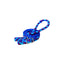 Weaver Leather Braided Nylon Barrel Reins featuring a vibrant blue, purple, and turquoise multi-color pattern. These high-quality horse reins are crafted from durable braided nylon for a secure grip and long-lasting performance. The design includes adjustable silver conway buckles, making them perfect for barrel racing and western riding. Ideal equestrian tack for riders looking to add style and function to their horse gear.