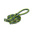 Weaver Leather Braided Nylon Barrel Reins in a striking neon green, royal blue, and black pattern. These durable horse reins feature a flat braid design for superior grip and nickel-plated buckles for secure bit attachment. Perfect for barrel racing, gaming, and trail riding, this high-quality equestrian tack adds vibrant style and performance to your western horse gear.