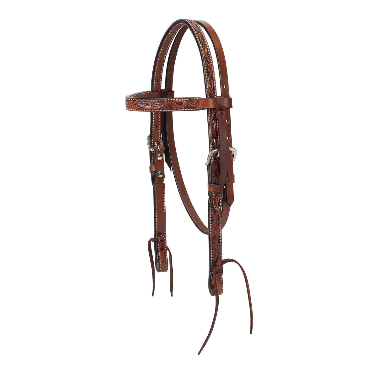 Weaver Leather Browband Headstall, Floral Carved, 5/8" Pony
