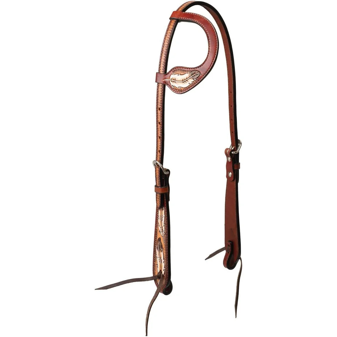 Weaver Leather Coco Feather Single Ear Headstall - Premium Handcrafted Western Leather Bridle
