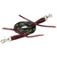 Weaver Leather Competition Roper Rein featuring a black and tan braided cord for superior grip and control. This durable equestrian tack includes premium burgundy latigo leather poppers and silver-toned scissor snaps for easy bit attachment. Perfect for barrel racing, roping, or everyday riding, these reins offer high performance and classic style for horse and rider.