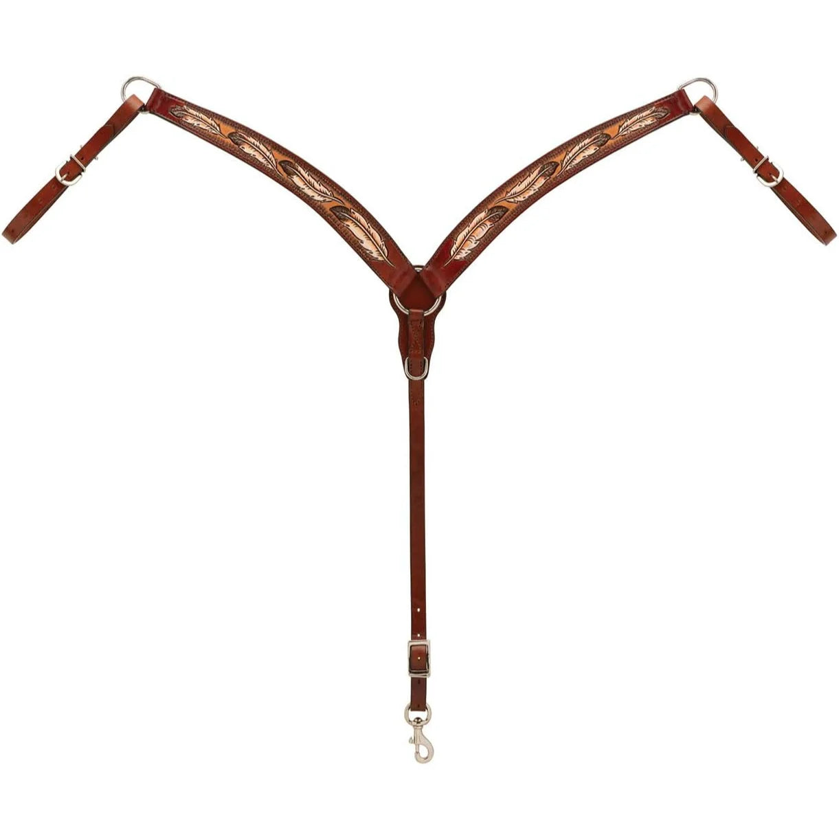 Weaver Leather Contoured Breast Collar - Premium Western Leather Horse Size Ergonomic Fit
