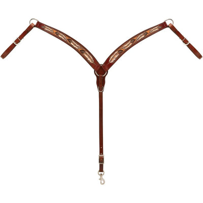 Weaver Leather Contoured Breast Collar - Premium Western Leather Horse Size Ergonomic Fit