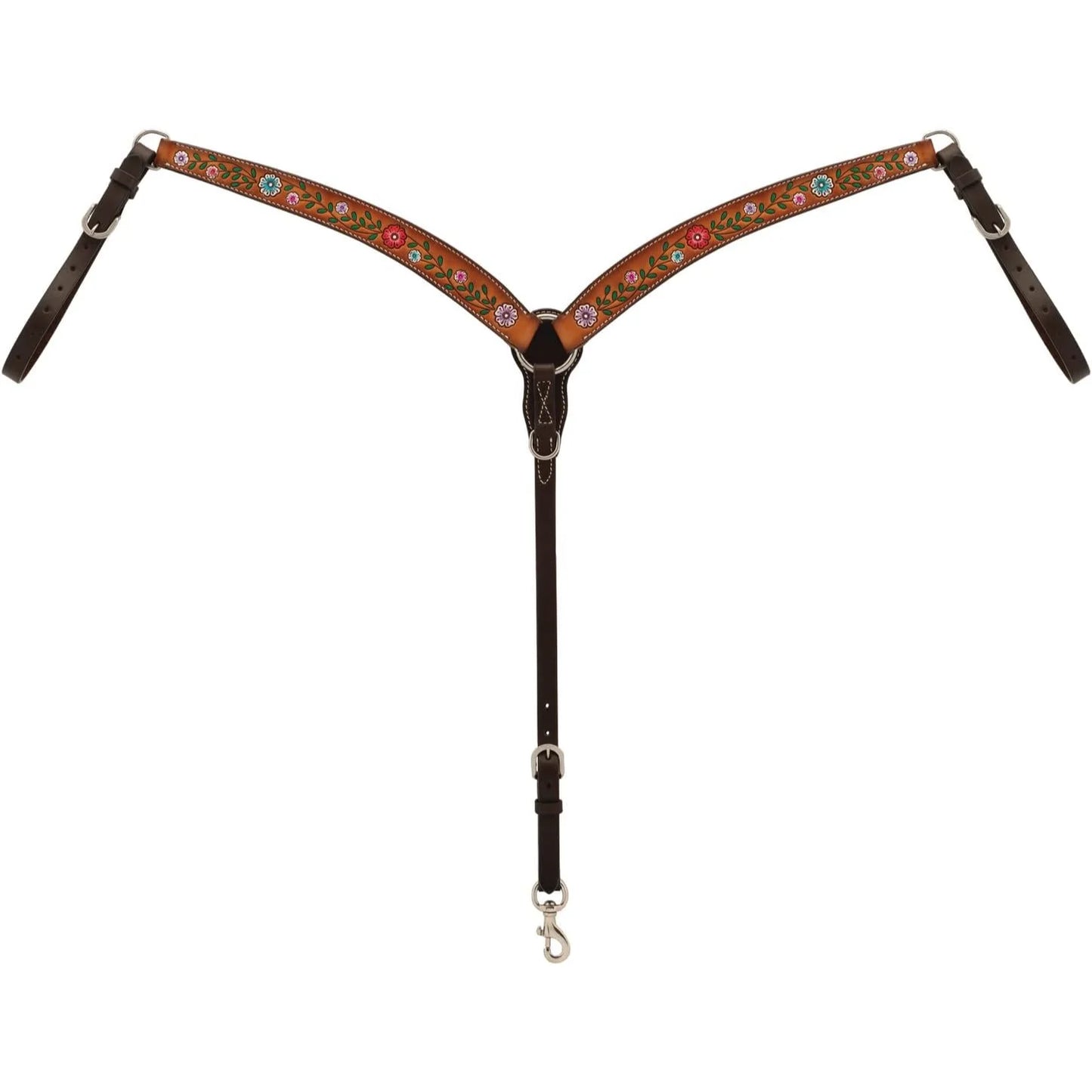 Weaver Leather Contoured Breast Collar - Premium Western Leather Horse Size Ergonomic Fit