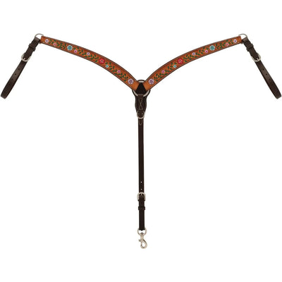 Weaver Leather Contoured Breast Collar - Premium Western Leather Horse Size Ergonomic Fit