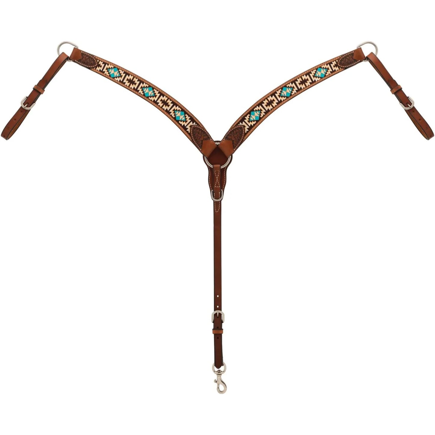 Weaver Leather Contoured Breast Collar - Premium Western Leather Horse Size Ergonomic Fit
