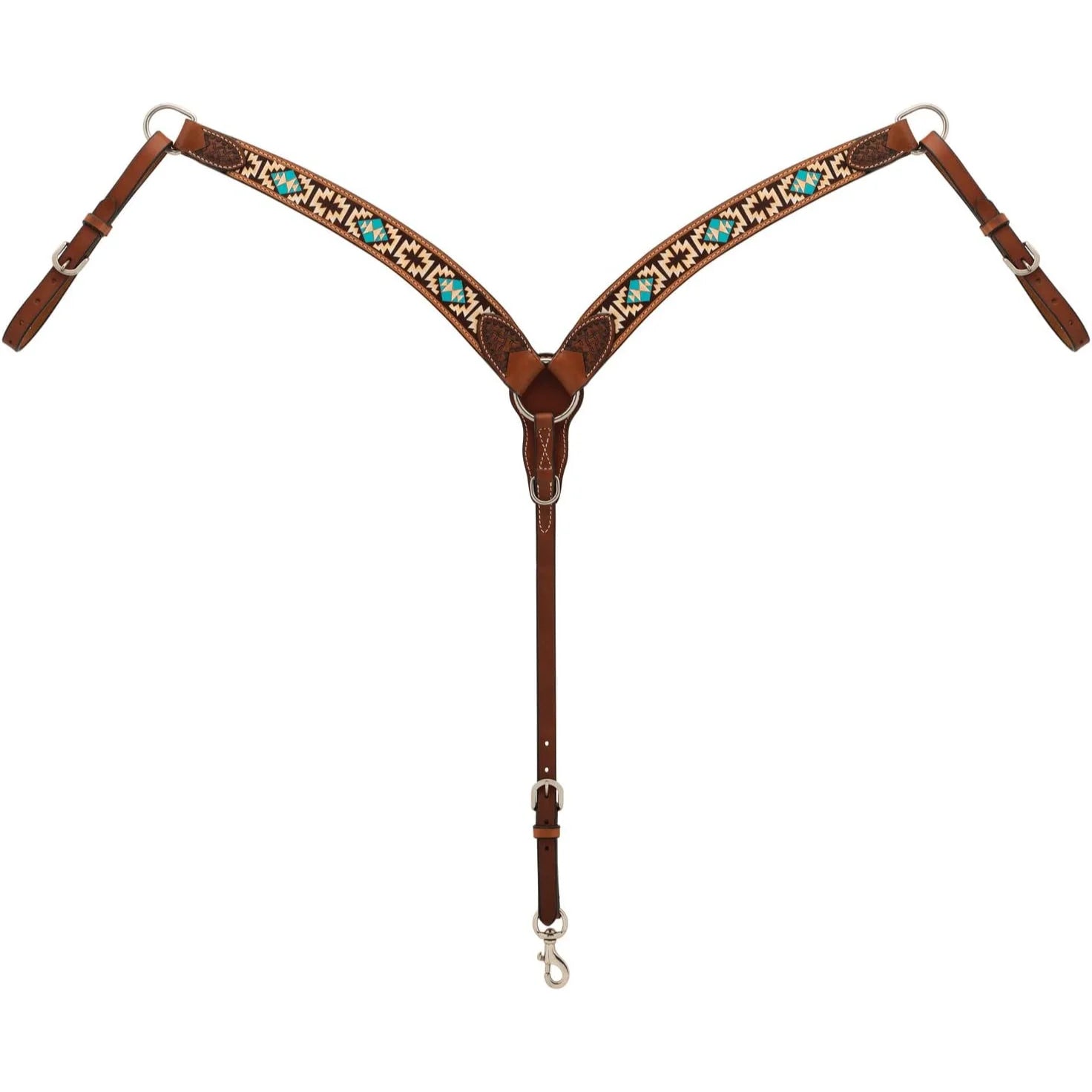 Weaver Leather Contoured Breast Collar - Premium Western Leather Horse Size Ergonomic Fit