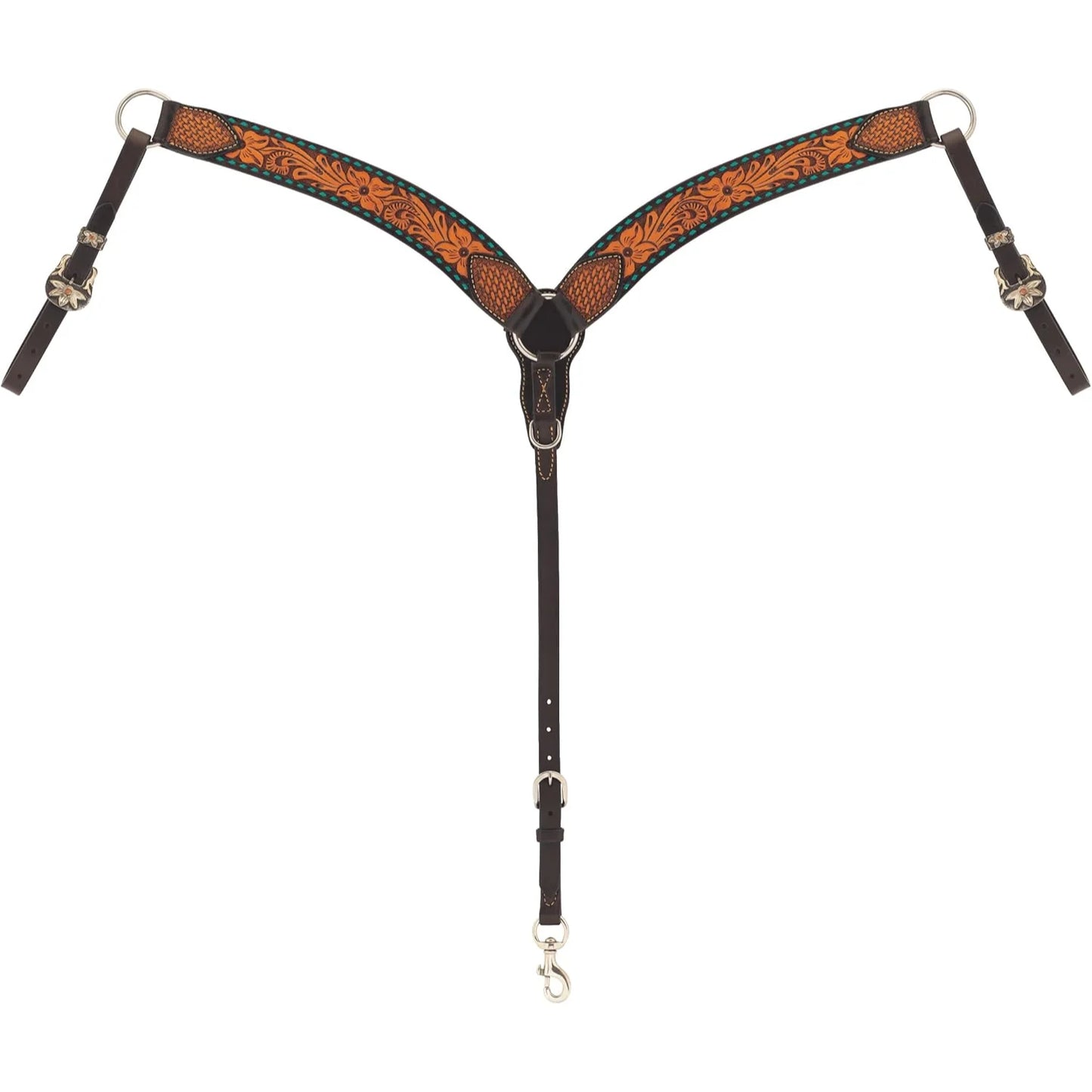 Weaver Leather Contoured Breast Collar - Premium Western Leather Horse Size Ergonomic Fit