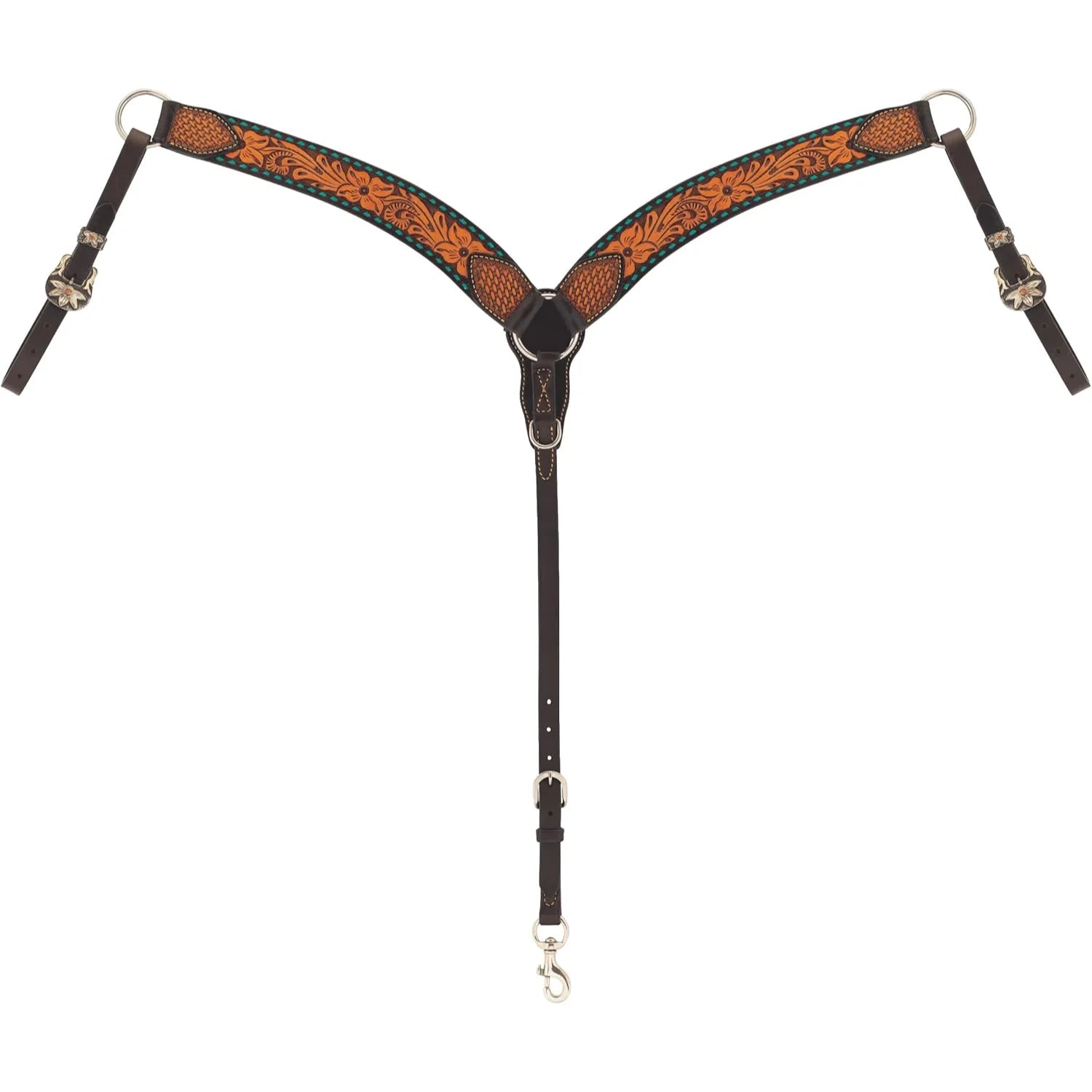 Weaver Leather Contoured Breast Collar - Premium Western Leather Horse Size Ergonomic Fit