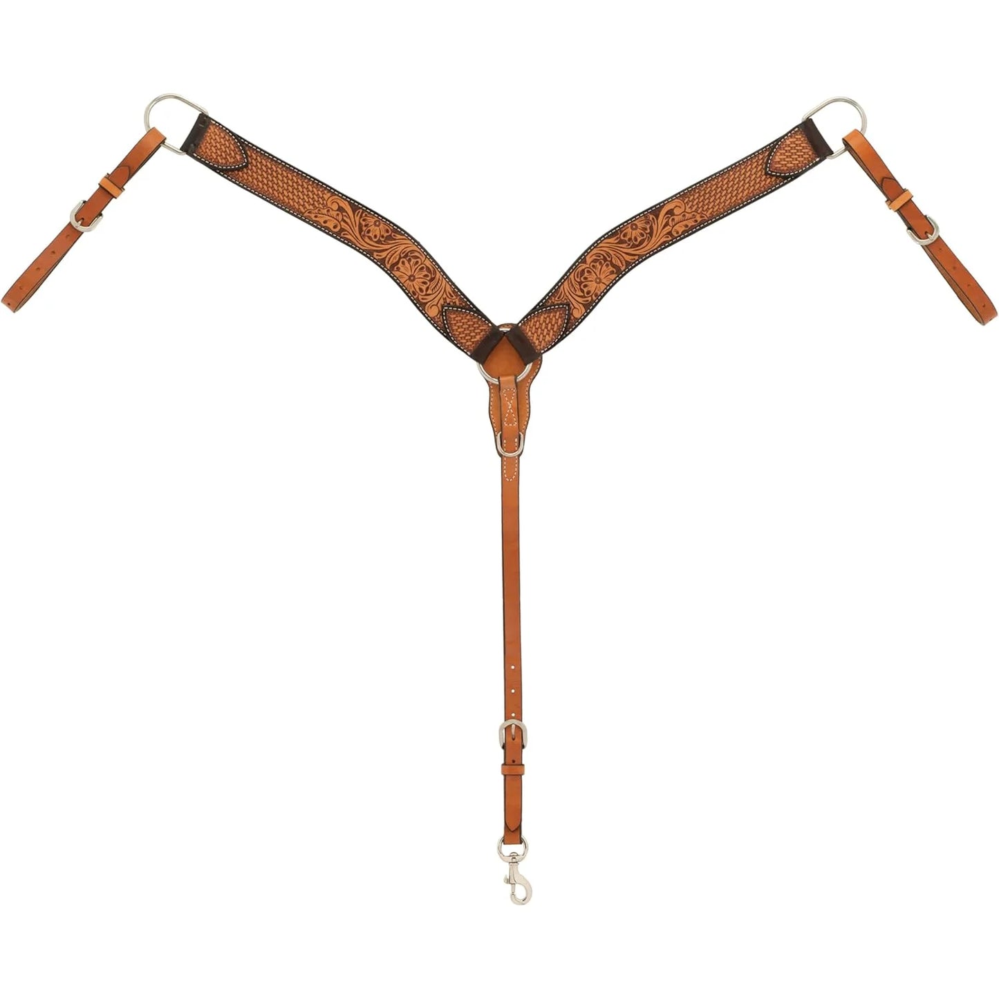 Weaver Leather Contoured Breast Collar - Premium Western Leather Horse Size Ergonomic Fit