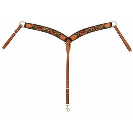 Weaver Leather Contoured Breast Collar - Premium Western Leather Horse Size Ergonomic Fit