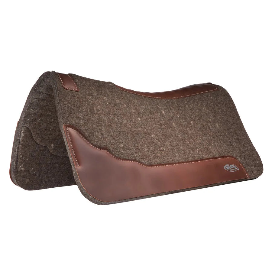 Weaver Leather Contoured Wool Felt Western Saddle Pad - 31" x 32", Grey