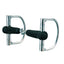 Weaver Leather Dee Ring Snaffle Horse Bit featuring a 5-inch jointed black rubber mouth and 2-7/8-inch polished silver Dees. This gentle equestrian bit is designed for horse comfort and clear communication during training or riding. High-quality stainless steel cheekpieces with a soft rubberized mouthpiece, ideal for sensitive horses. A durable and essential piece of horse tack for English or Western disciplines.
