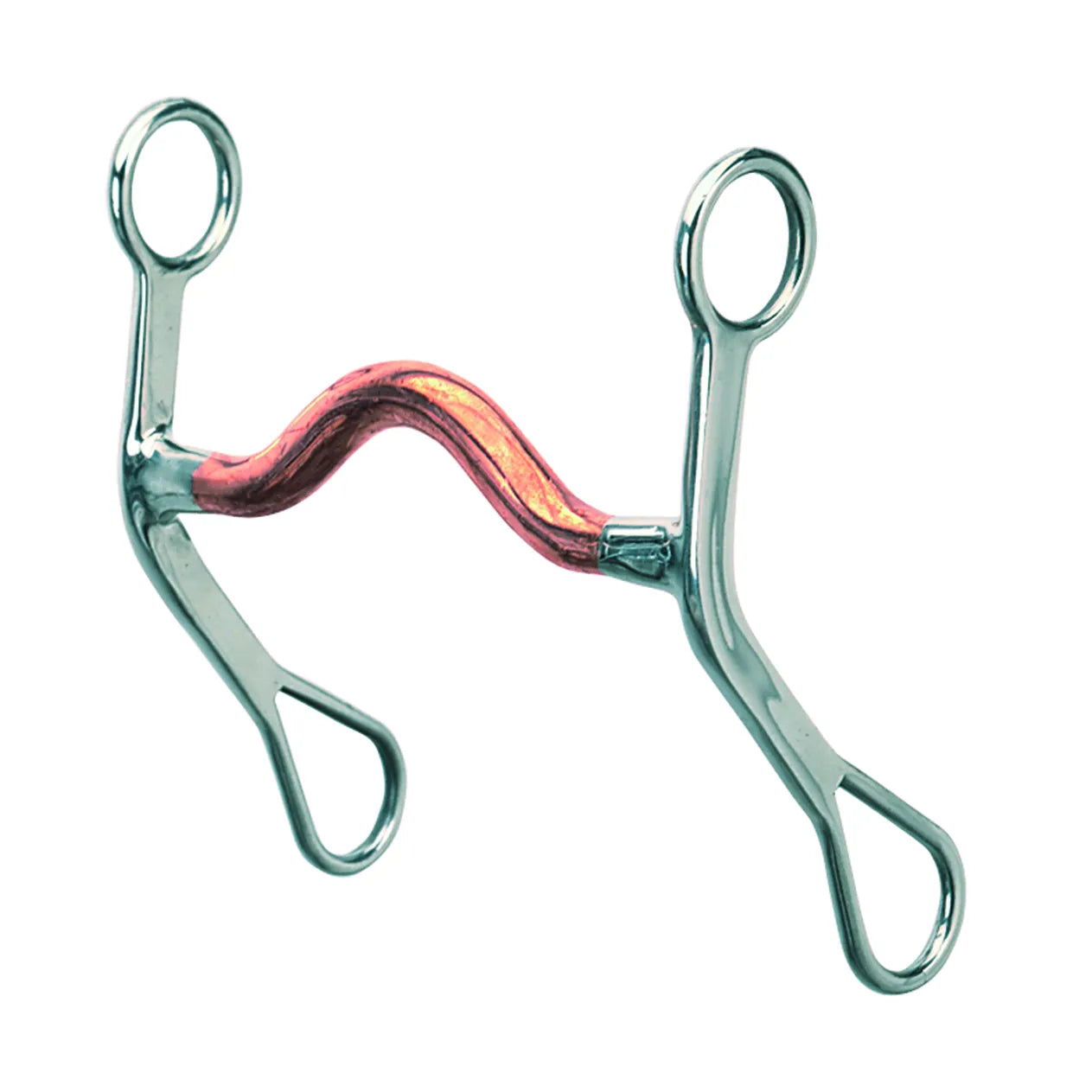 Weaver Leather 4.5" Copper Mouth Curb Bit with 6" stainless steel cheeks. This high-quality western horse bit features a curved copper mouthpiece designed to promote salivation and comfort for your horse. Durable and stylish, this equestrian tack offers precise communication and a classic look, making it perfect for training, performance, or trail riding. A sleek addition to any western bridle or headstall.