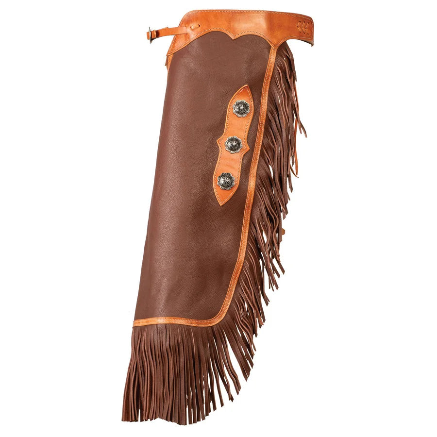 Weaver Leather Cowboy Chinks - Brown, High-Quality Western Leather Working Gear for Ranch & Trail