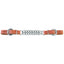 Weaver Leather Curb Strap featuring a double flat link stainless steel chain for enhanced control and a professional look. This durable western horse tack includes adjustable medium brown leather ends with polished round silver buckles and keepers. Perfect for western bridles and bits, this high-quality curb chain provides a secure fit and effective communication for equestrian riders.