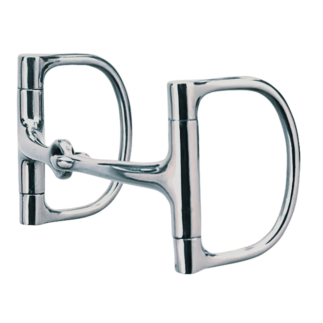 Weaver Leather 5-inch Dee Ring Bit crafted from polished stainless steel. This professional equestrian horse bit features a classic single-jointed snaffle mouthpiece and sturdy D-rings designed to provide lateral guiding pressure and prevent pinching. A must-have piece of horse tack for training and daily riding, offering durability and a sleek, high-shine finish.