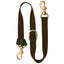 Weaver Leather Deluxe 40-inch Tie Down for horses, crafted from heavy-duty dark brown nylon webbing with premium brass swivel bolt snaps. This adjustable equestrian training gear features a metal slider for a customized fit. High-quality horse tack designed for durability and performance, perfect for secure and stylish riding.