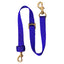 Weaver Leather Deluxe 40-inch Tie Down in royal blue nylon, featuring durable brass-plated hardware. This high-quality equestrian tack includes two heavy-duty swivel snaps, a sliding D-ring, and a keeper for a customizable, secure fit. Perfect for horse training and western riding, this stylish royal blue tie down adds a professional touch to your horse's gear collection.