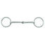 WEAVER Leather Draft Snaffle Bit featuring a 6-inch single-jointed mouthpiece and loose ring design. Crafted from high-quality, polished silver stainless steel for durability and precise communication. This essential piece of horse tack is specifically designed for draft horses and heavy breeds, providing a comfortable fit and classic style for training or everyday riding.