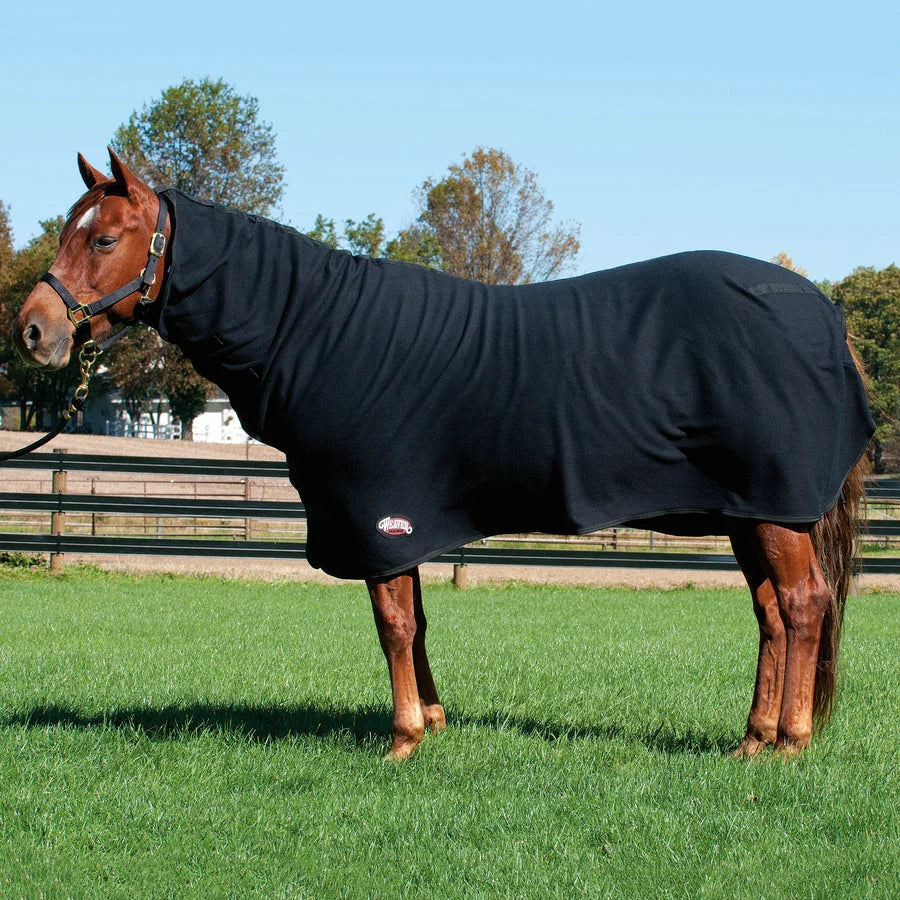 Weaver Leather Fleece Cooler - Black - Moisture Wicking & Breathable Horse Sheet - Multiple Sizes
