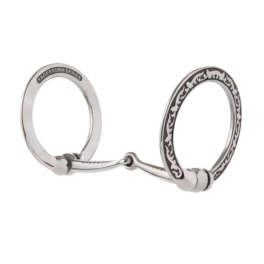 Weaver Leather Floral Ring Snaffle Bit with Engraved Accents - Multiple Sizes