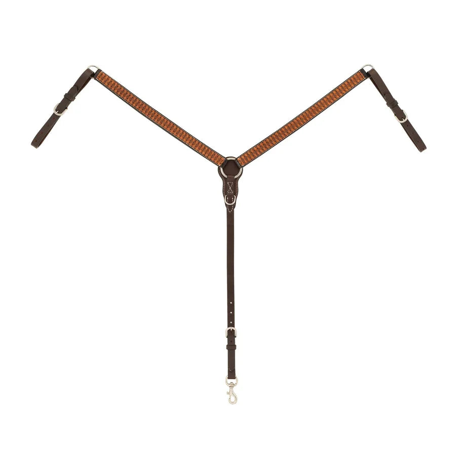 Weaver Leather Floret Tooled Straight Breast Collar - Hand-Tooled Floral Design