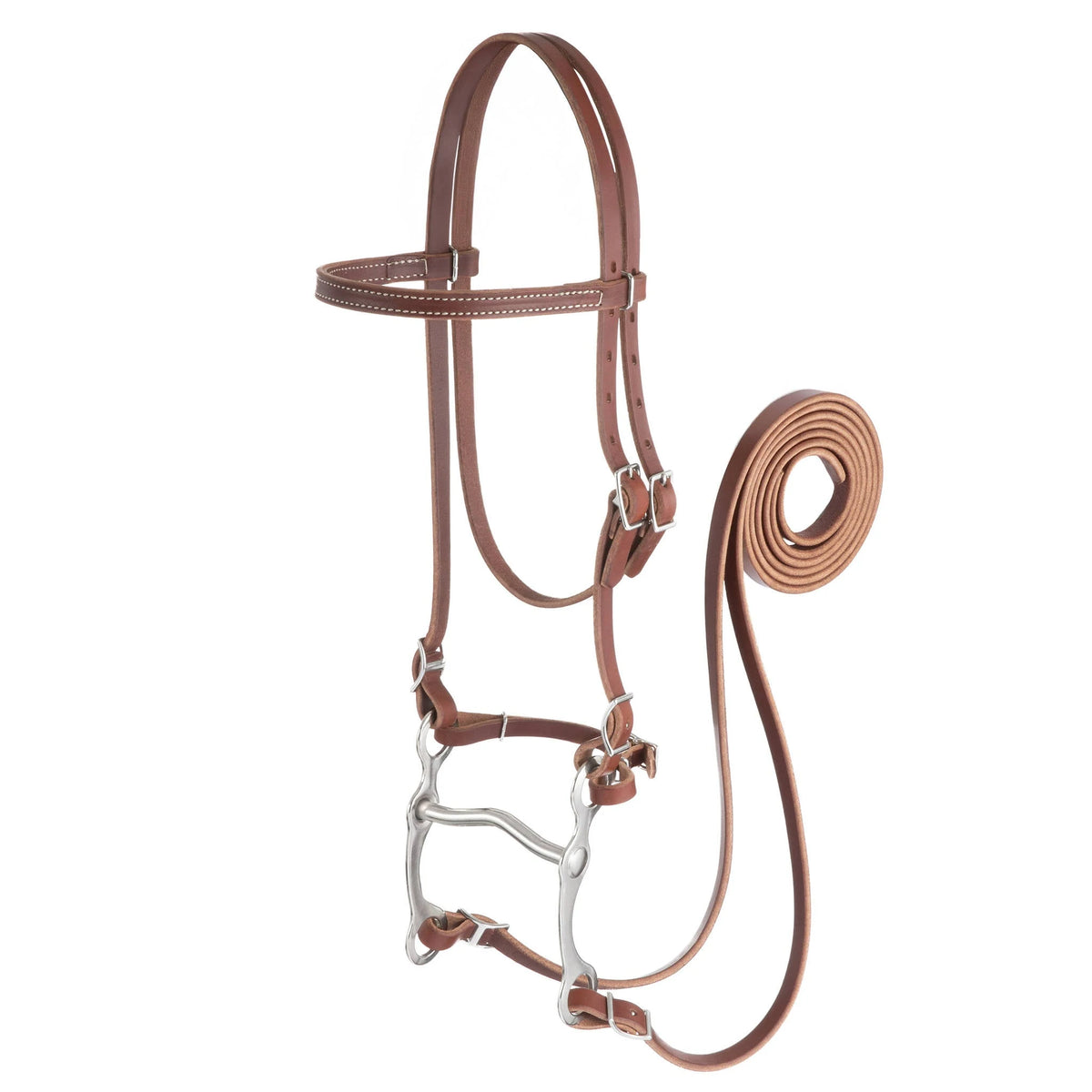 Weaver Leather Harness Leather Browband Bridle with Single Cheek Buckle
