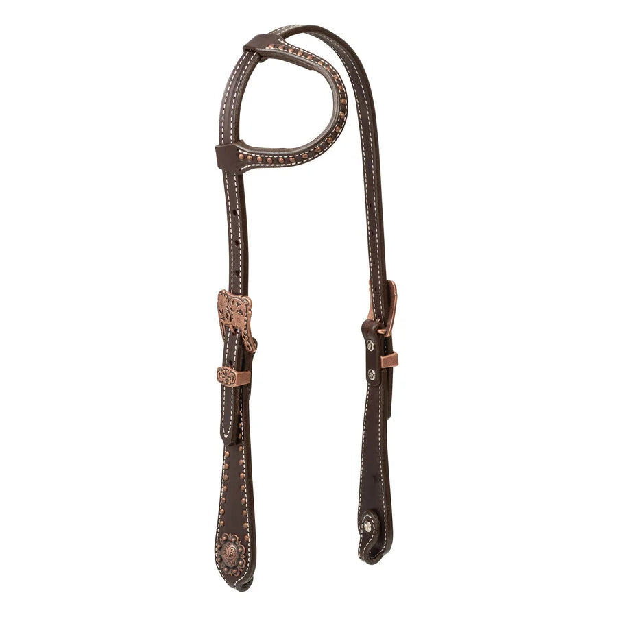 Weaver Leather Heavyweight Sliding Ear Headstall - Durable Harness Leather Construction