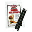 Weaver Leather black rubber heel straps designed to secure spurs on western cowboy boots. These durable, weather-resistant straps provide constant tension to keep spurs in the correct position for horse riding. The product packaging shows a cowboy boot with a spur and rubber strap attached, highlighting its universal fit and long-lasting quality. Ideal equestrian accessory for securing spurs during rides.