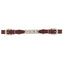 Weaver Leather Horizons Single Flat Link Chain Curb Strap featuring premium burgundy leather and durable silver-toned hardware. This essential equestrian bridle accessory includes a flat link chain center and two adjustable buckles for a custom fit. A stylish and functional addition to Western horse tack, designed for quality performance and a classic look in the arena or on the trail.