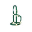 Hunter green Weaver Leather adjustable nylon horse halter featuring durable triple-ply webbing and premium brass-plated hardware. This high-quality halter includes a buckled crown and convenient throat snap for a custom, secure fit. Perfect for daily turnout, training, or grooming, this stylish and heavy-duty equestrian tack offers long-lasting comfort and reliability for your horse.